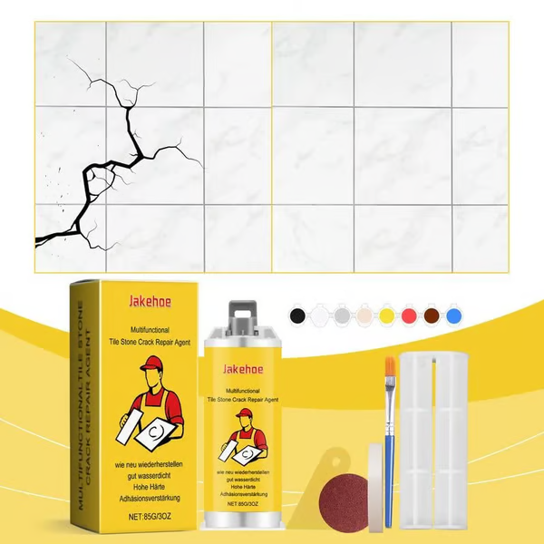 🔧Quick-Drying Tile Repair Glue - Complete Tool Kit for DIY – Fix Cracks Permanently in Minutes!✨