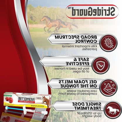 Horse Ivermectin Paste 1.87% Apple Flavored Oral Dewormer Syringe